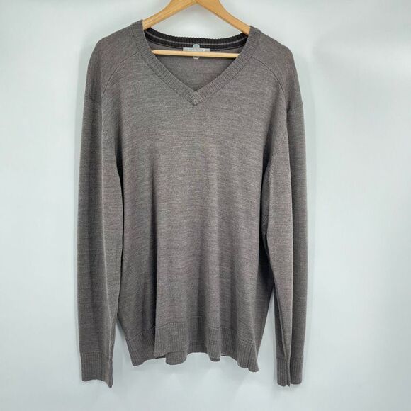 Smartwool Pullover Sweater Wool V-Neck Rib Knit Long Sleeves Gray Men's XXL - Picture 1 of 8